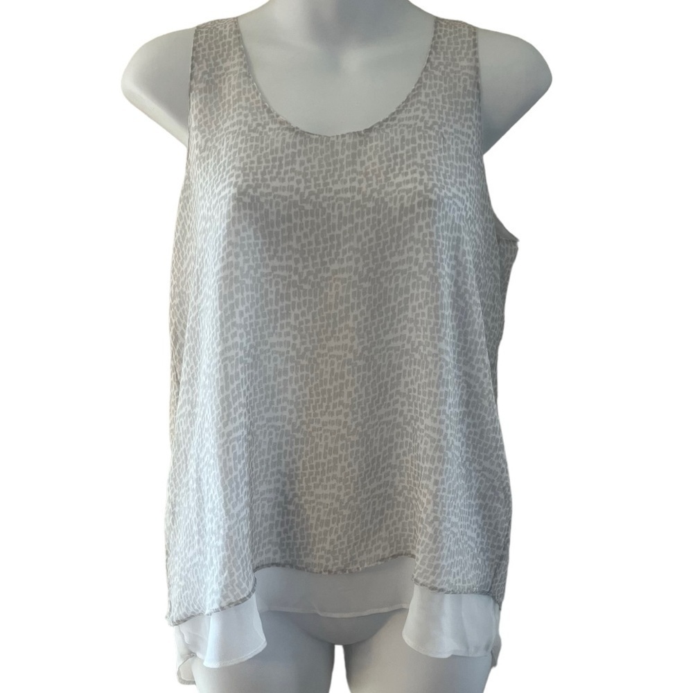 Calvin Klein sheer layered shell blouse size S